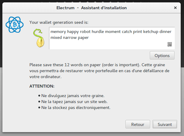 Electrum BTC Le seed