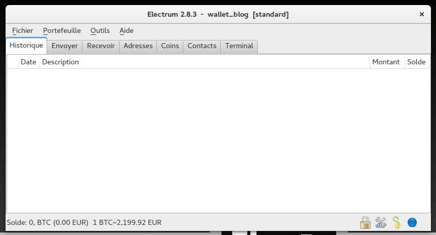 Electrum BTC Historique
