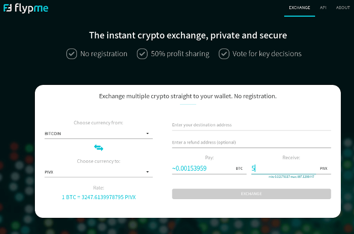 Interface de Flyp.me